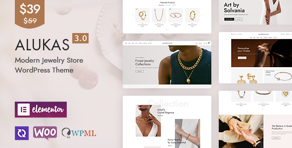 Alukas – Luxury Jewelry Store WooCommerce WordPress Theme Nulled