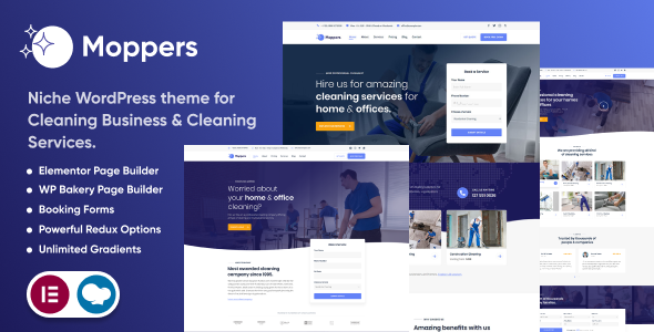 Moppers – Cleaning Company and Services WordPress Theme
