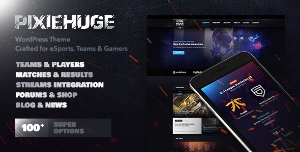 PixieHuge | eSports Gaming Theme For Clans & Organizations Nulled