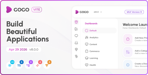 Gogo – Vite React Admin Dashboard (React 19)