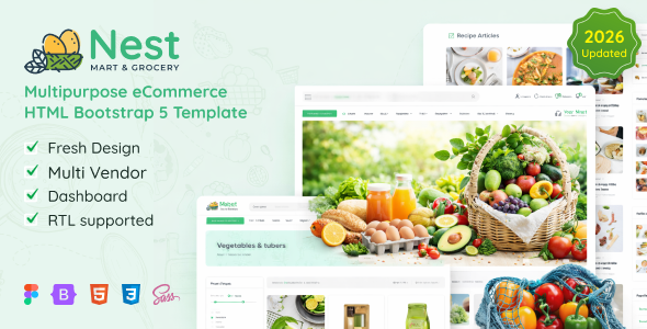 Nest – Multipurpose eCommerce HTML Template + RTL + Dashboard