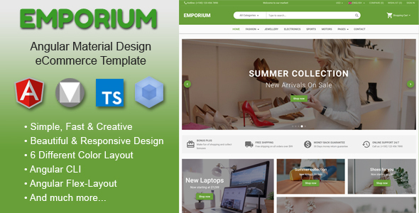 Emporium – Angular 21 Material Design eCommerce Template