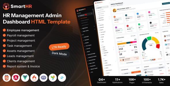 SmartHR – HRM & CRM Bootstrap Admin Dashboard Template (Html, Angular, Vue)
