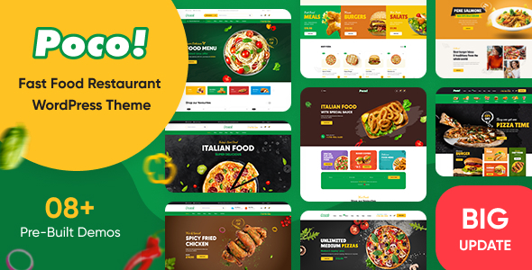 Poco – Fast Food Restaurant WordPress Theme Nulled