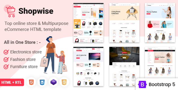 Shopwise – eCommerce Multipurpose Bootstrap 5 HTML Template
