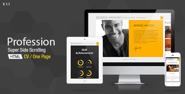Profession – One Page CV WordPress Resume Theme