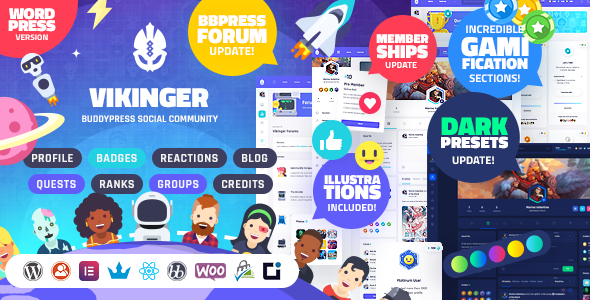 Vikinger – BuddyPress and GamiPress Social Community – WordPress Theme