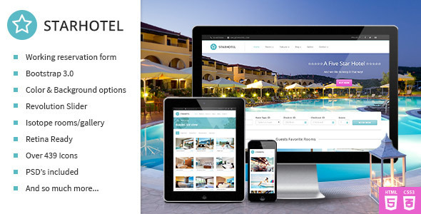 Starhotel – Responsive Hotel Booking Template