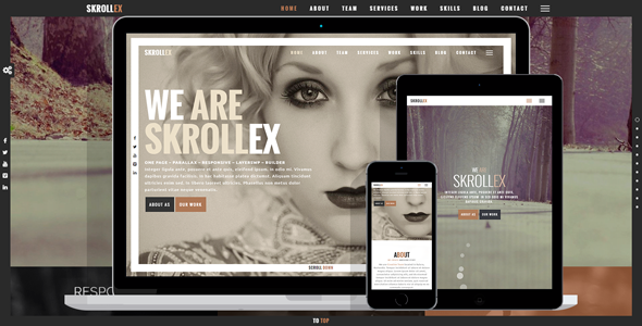 Skrollex – Creative One Page Parallax – WordPress Theme Nulled