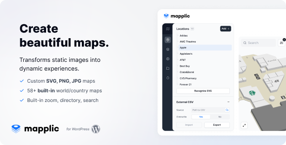 Mapplic – Custom Interactive Map WordPress Plugin