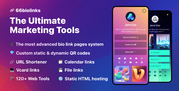 66biolinks – AI Landing Page Builder, Bio Links, URL Shortener & QR Codes (SAAS)