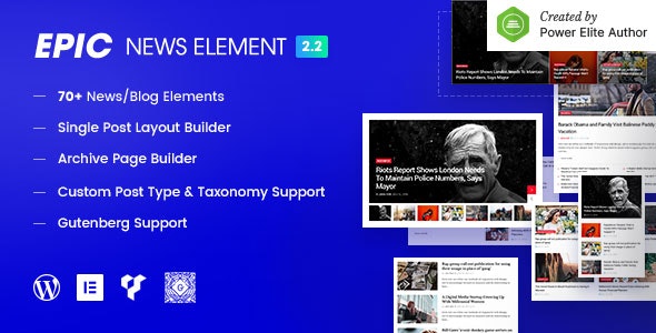 Epic News Elements – News Magazine Blog Element & Blog Add Ons for Elementor & WPBakery Page Builder Nulled